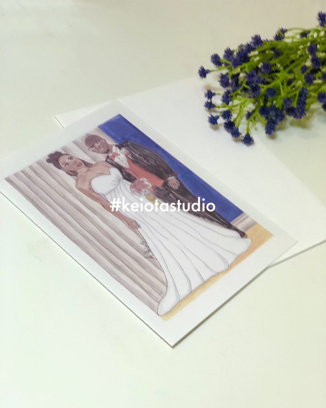 Anniversary Couple Greeting Card With Envelope
